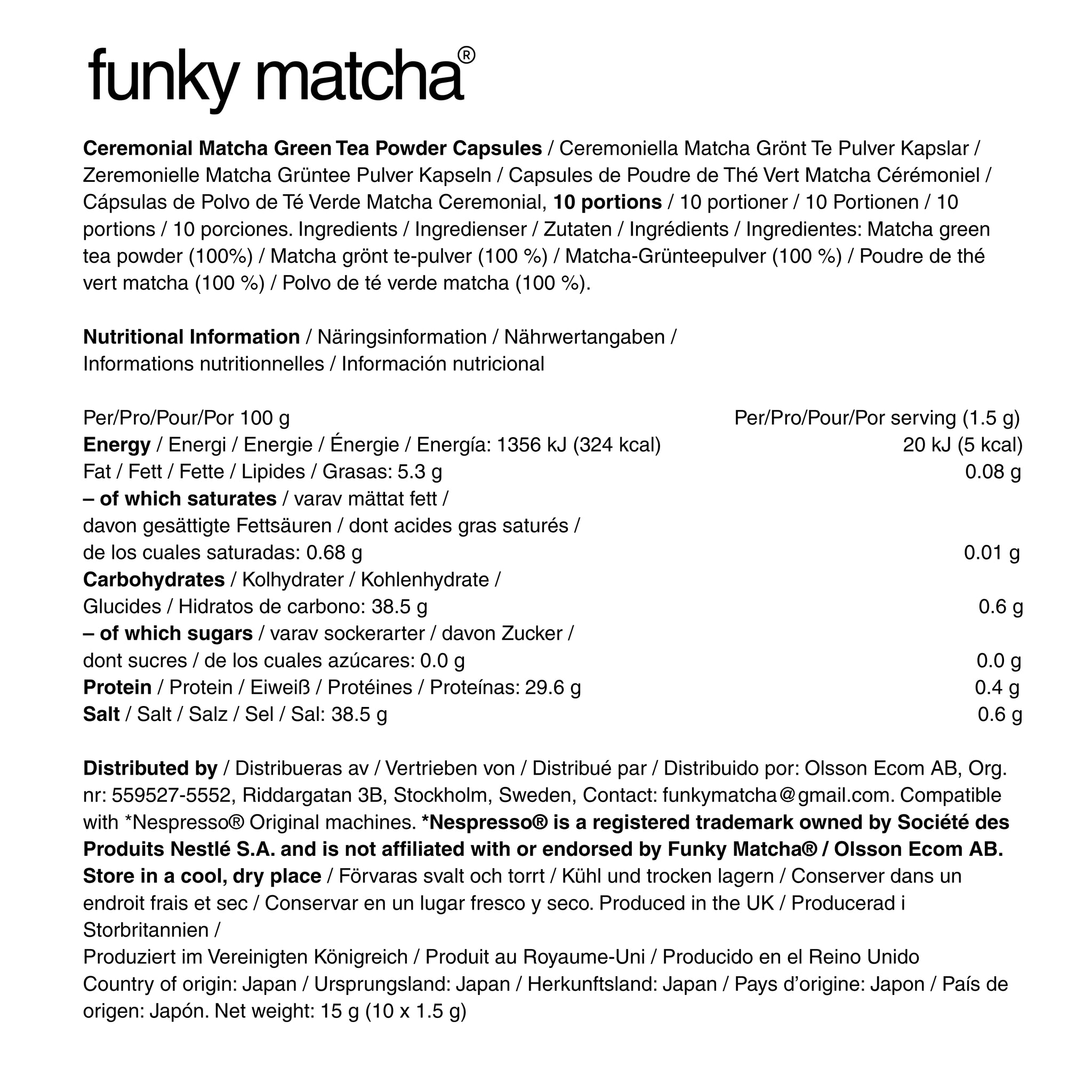 Capsules Cérémonial Matcha