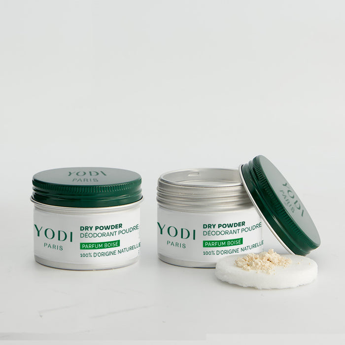 duo déodorants en poudre dry powder parfum boisé
