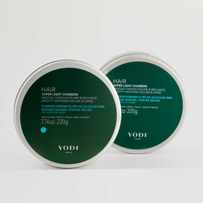 Duo de Masques Super Light Charbon Yodi pour racines grasses et pointes sèches
