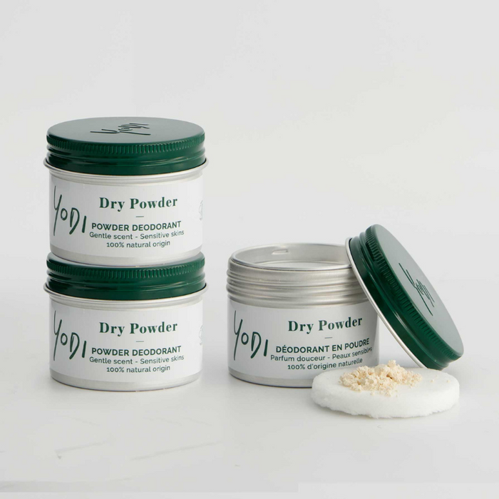 Trio of Fleur de Soie Dry Powder Deodorants for Sensitive Skin