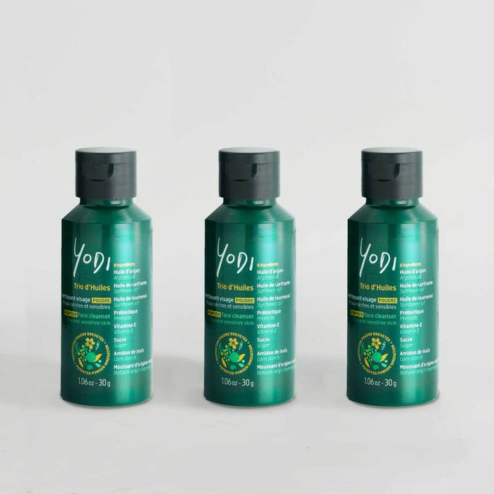 TRIO Facial cleansing powders - Dry and sensitive skin- Yodi oil trio