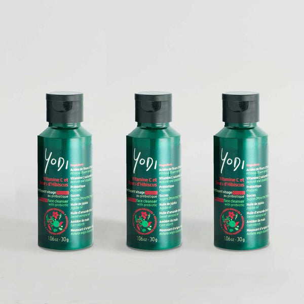 Trio nettoyant visage vitamine c et fleur d'hibiscus Eclat et douceur marque yodi