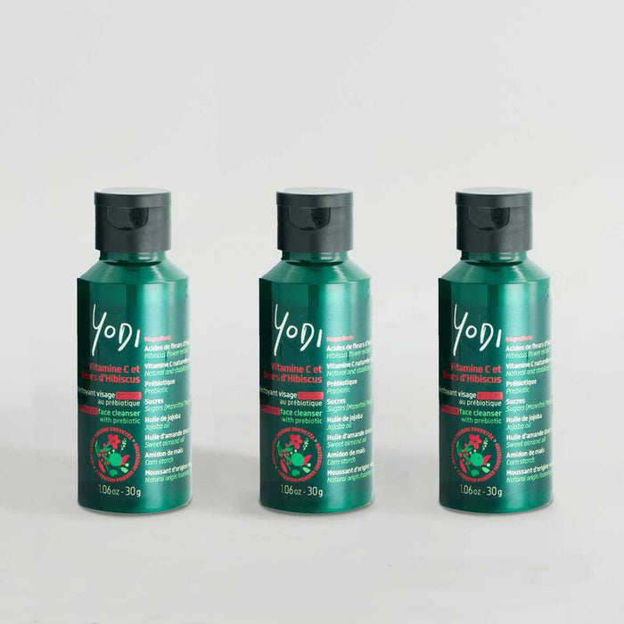 Vitamin C and hibiscus flower facial cleansing trio Radiance and softness yodi brand