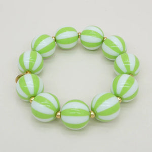 BICHOU® Rond Rayé Vert Pomme