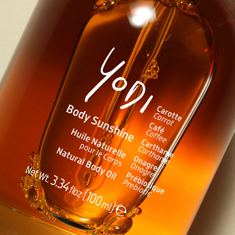 Zoom sur huile orange Body Sunshine Sublimatrice Yodi